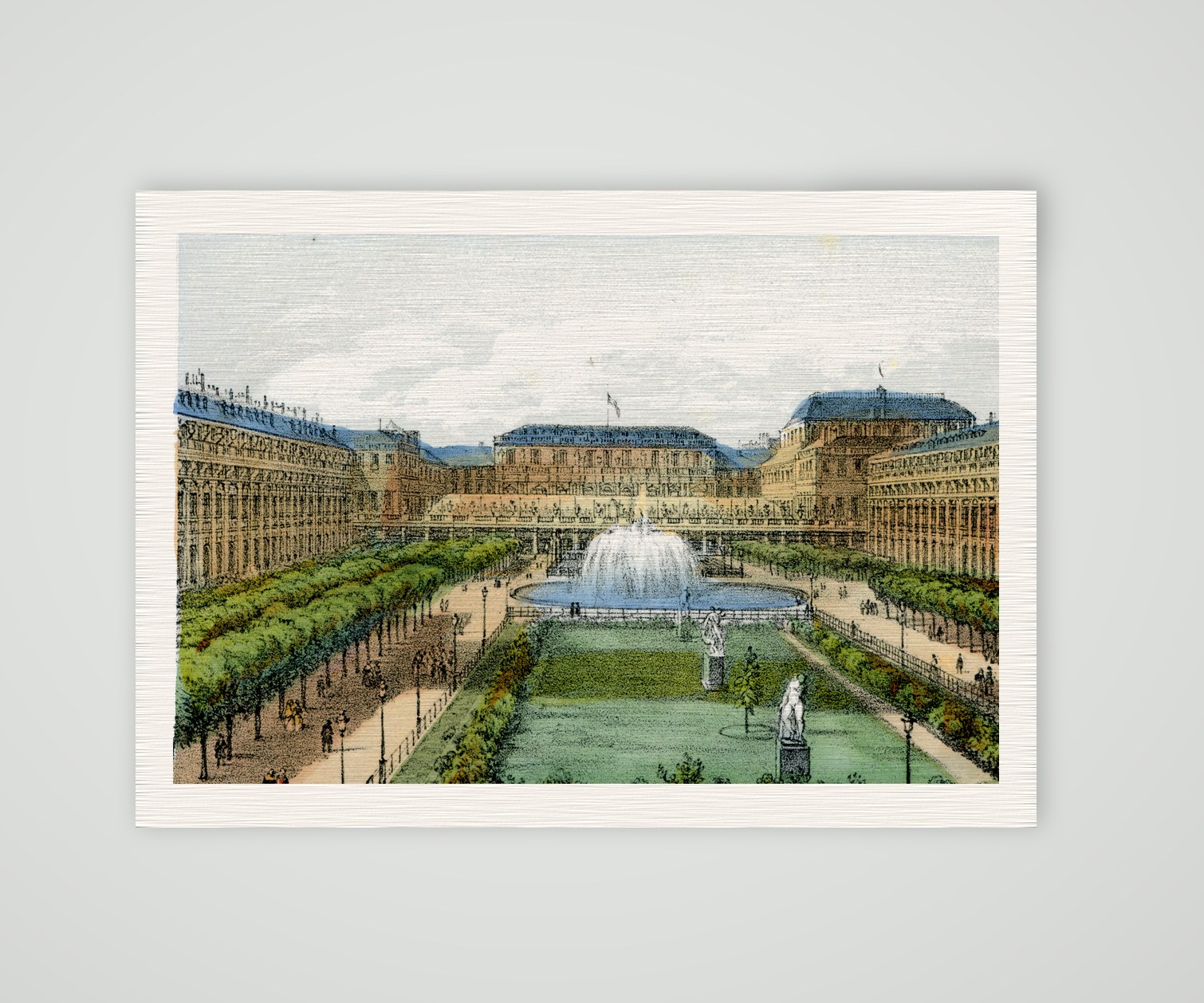 Paris, Jardin du Palais Royal – Lithografie, Kunstdruck auf Leinenpapier