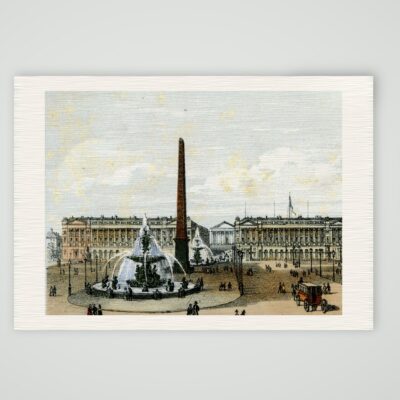 Paris, Place de la Concorde mit dem Obelisken – Lithografie, Kunstdruck auf Leinenpapier