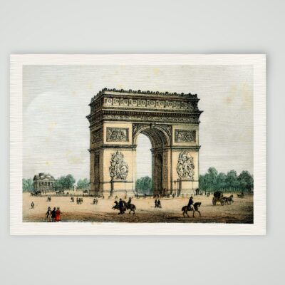 Paris, der Arc de Triomphe de l’Étoile – Lithografie, Kunstdruck auf Leinenpapier