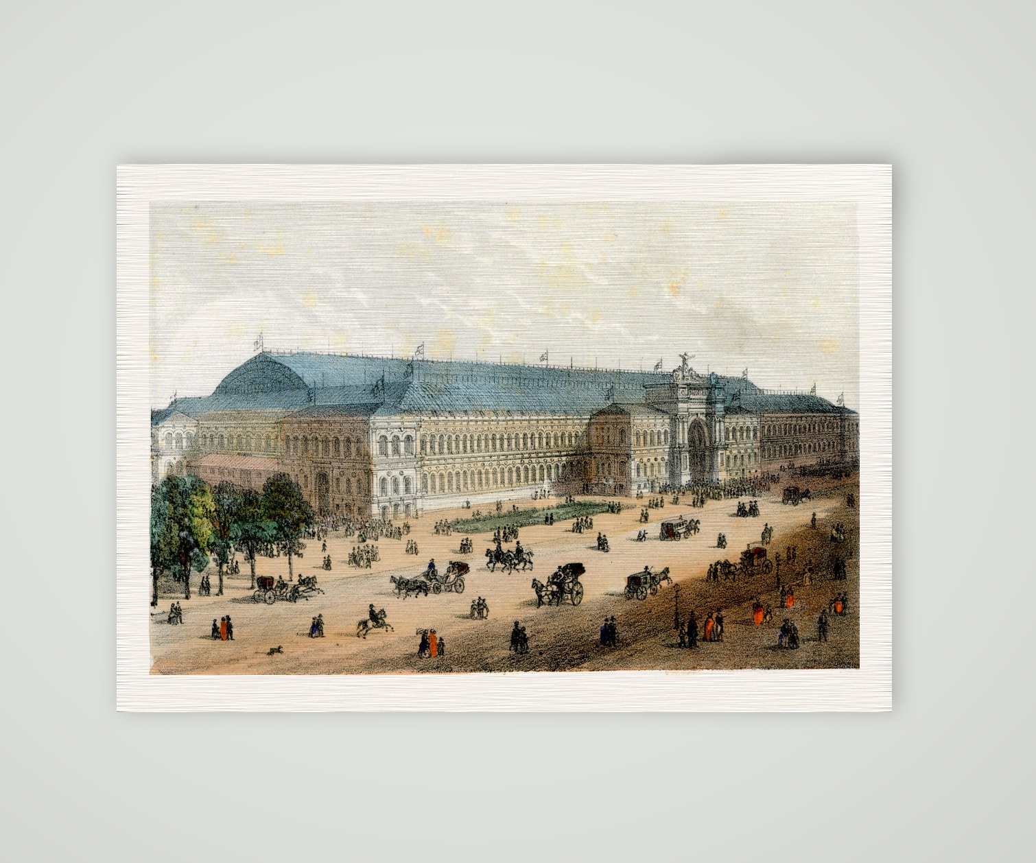 Paris, der Palais de l’Industrie – Lithografie, Kunstdruck auf Leinenpapier
