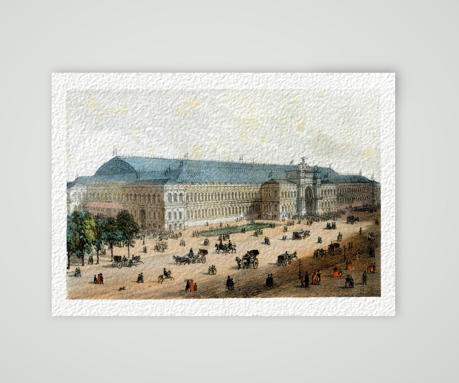 Paris, der Palais de l’Industrie – Lithografie, Kunstdruck auf Hahnemühle-Büttenpapier