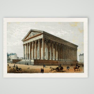 Paris, La Madeleine – Lithografie, Kunstdruck auf Leinenpapier