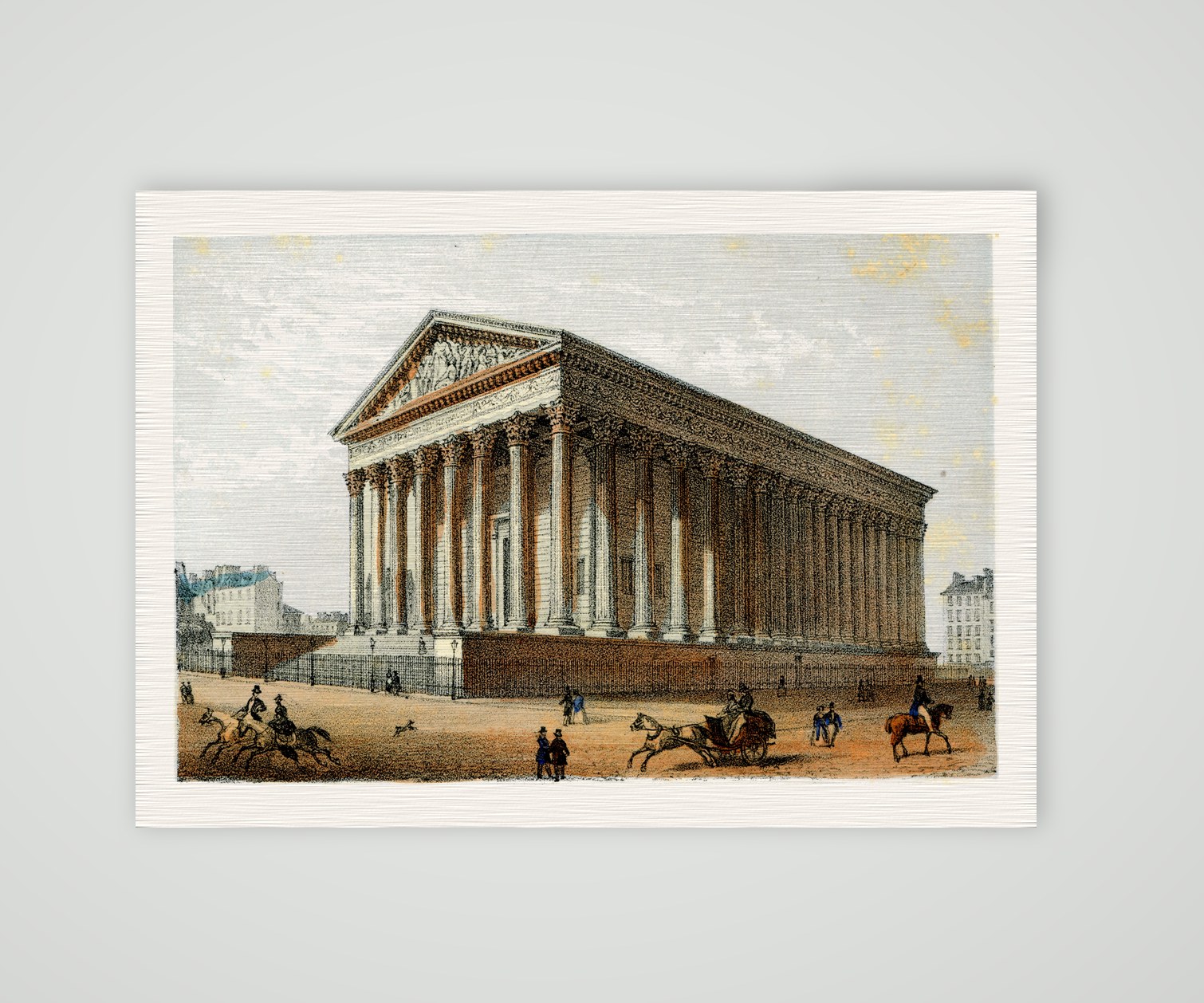 Paris, La Madeleine – Lithografie, Kunstdruck auf Leinenpapier