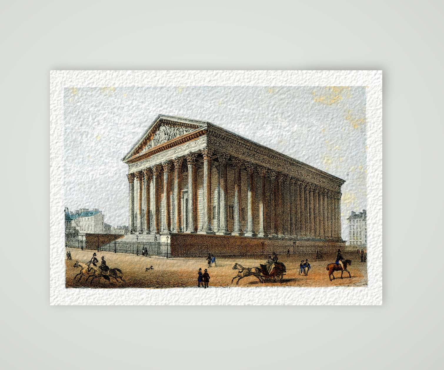 Paris, La Madeleine – Lithografie, Kunstdruck auf Hahnemühle-Büttenpapier