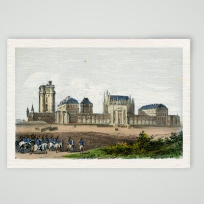 Vincennes, das Schloss mit dem Donjon – Lithografie, Kunstdruck auf Leinenpapier