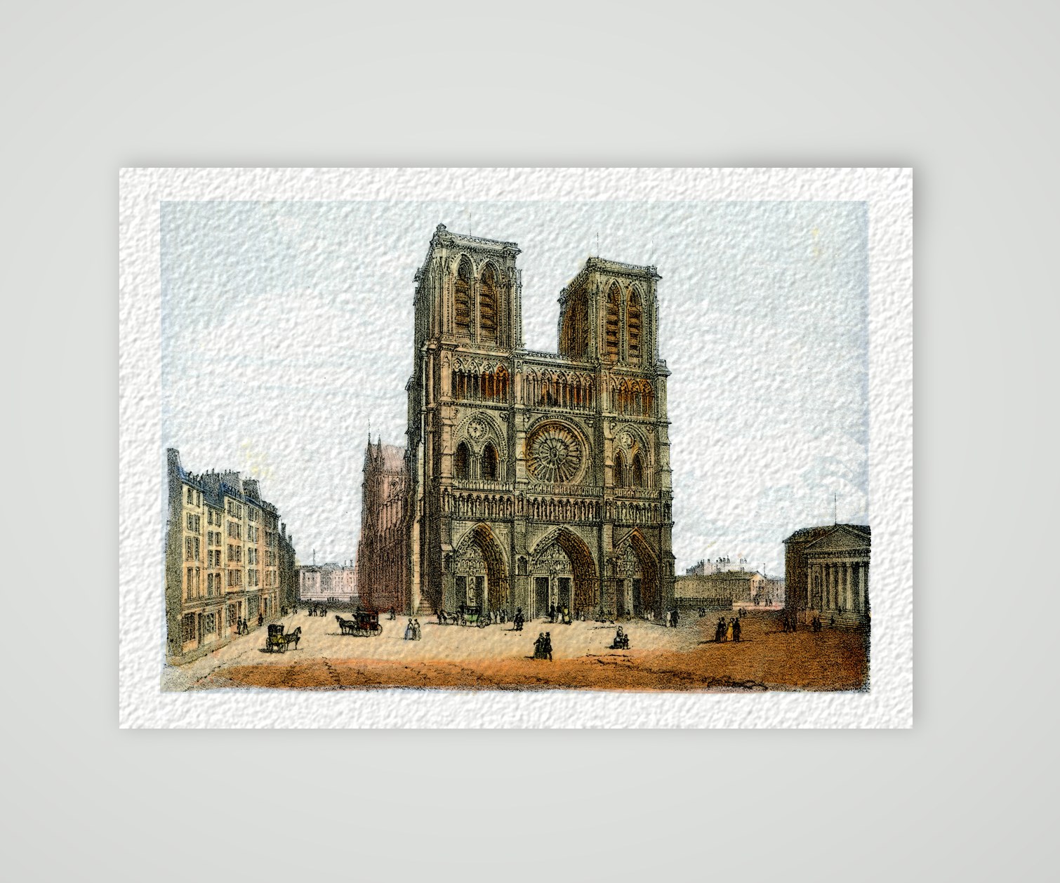 Paris, Notre-Dame – Lithografie, Kunstdruck auf Hahnemühle-Büttenpapier