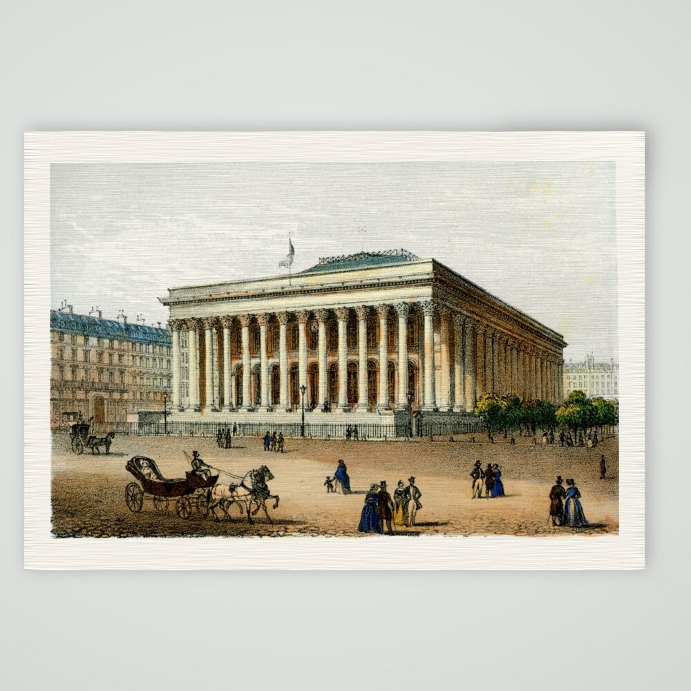 Paris, La Bourse – Lithografie, Kunstdruck auf Leinenpapier