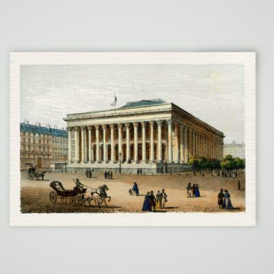 Paris, La Bourse – Lithografie, Kunstdruck auf Leinenpapier