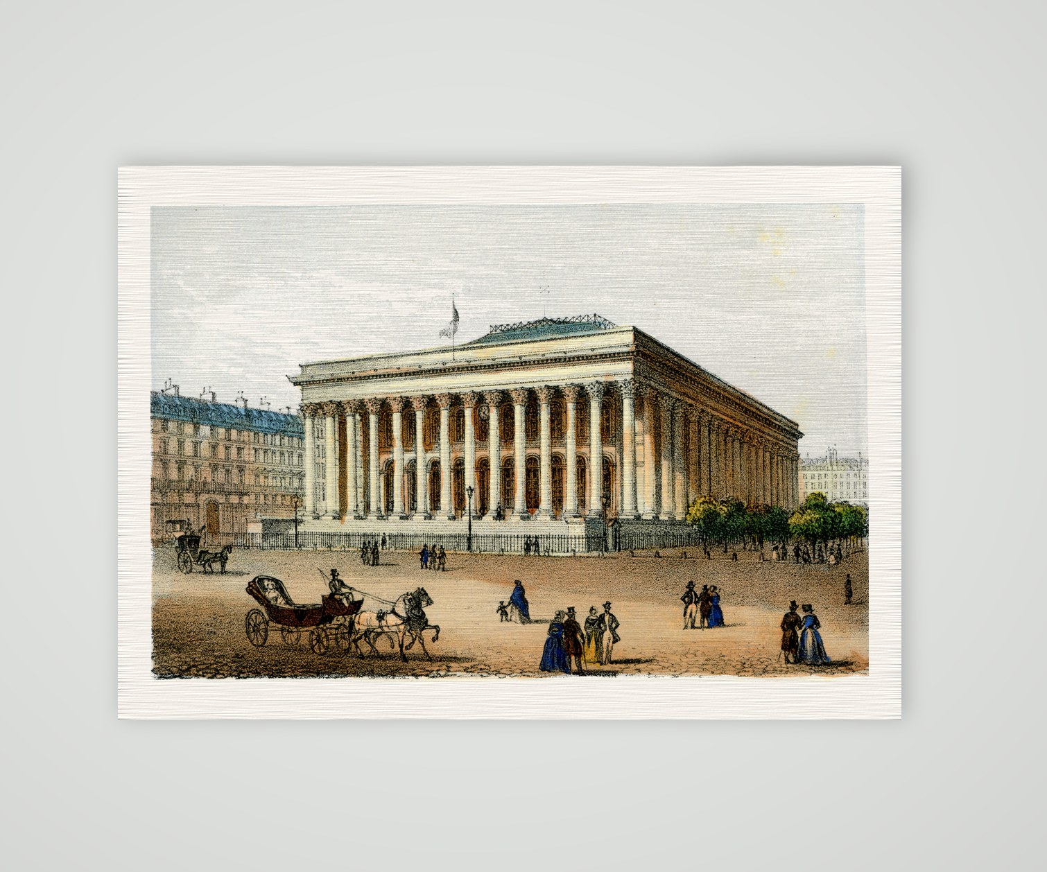 Paris, La Bourse – Lithografie, Kunstdruck auf Leinenpapier
