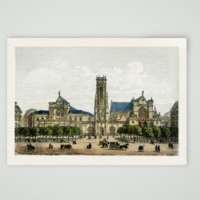 Paris, Saint-Germain-l'Auxerrois – Lithografie, Kunstdruck auf Leinenpapier