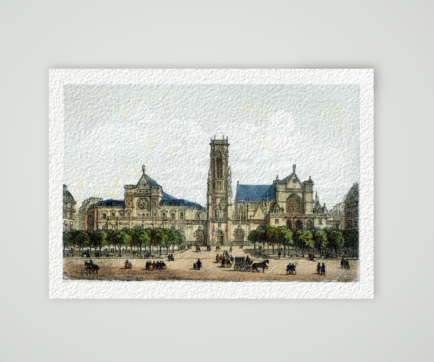Paris, Saint-Germain-l'Auxerrois – Lithografie, Kunstdruck auf Hahnemühle-Büttenpapier