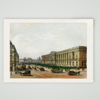 Paris, die Kolonnade des Louvre – Lithografie, Kunstdruck auf Leinenpapier