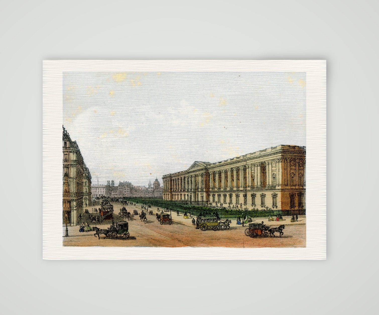 Paris, die Kolonnade des Louvre – Lithografie, Kunstdruck auf Leinenpapier