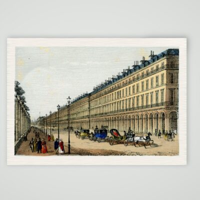 Paris, Rue de Rivoli – Lithografie, Kunstdruck auf Leinenpapier