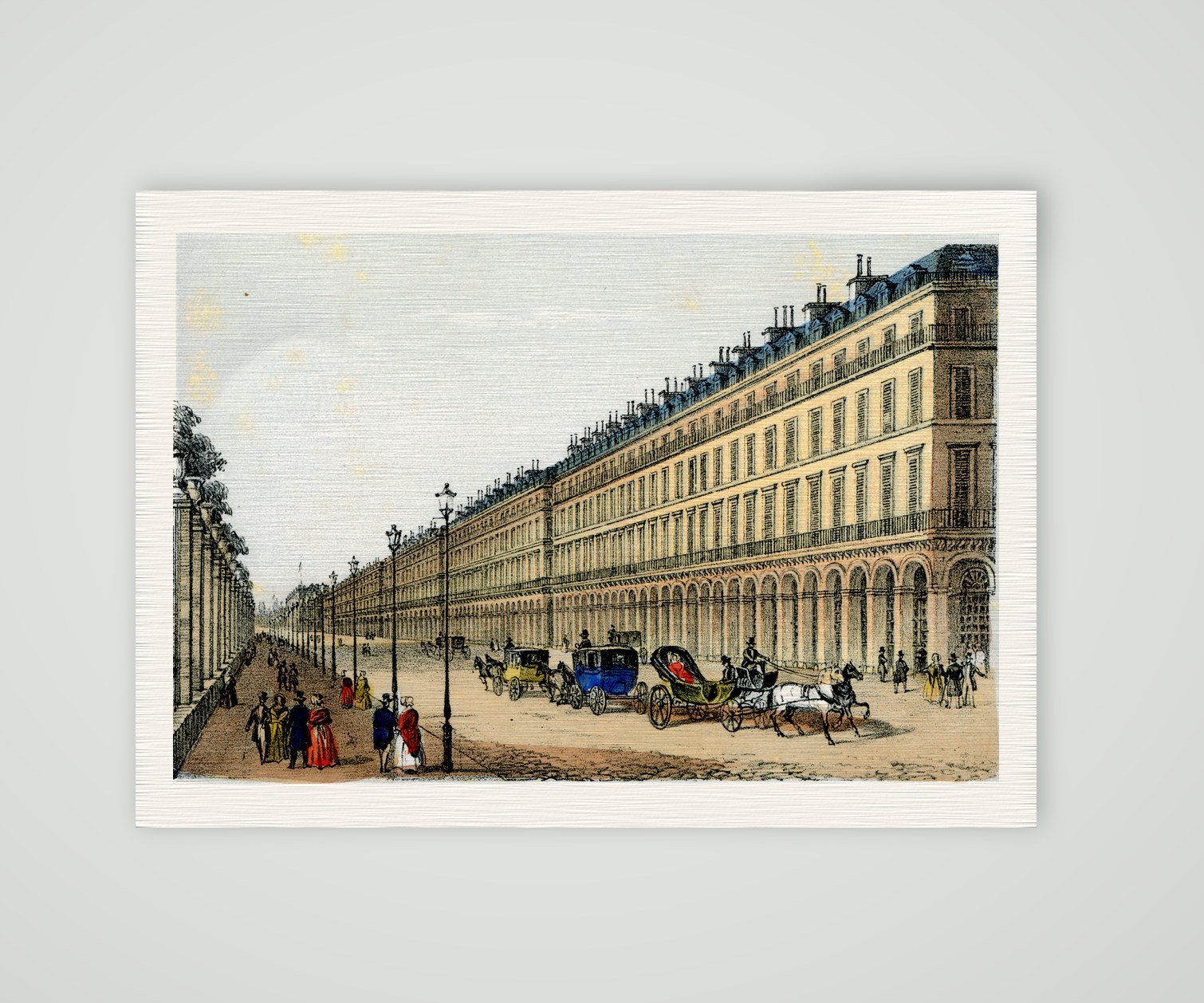 Paris, Rue de Rivoli – Lithografie, Kunstdruck auf Leinenpapier