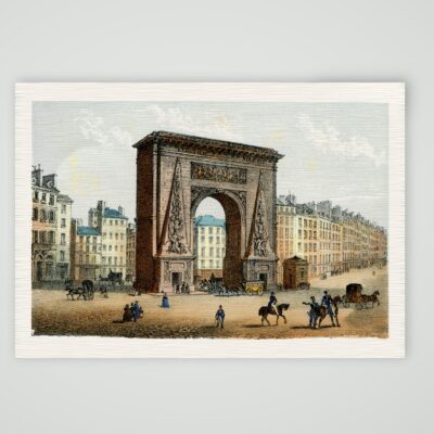 Paris, Porte Saint-Denis – Lithografie, Kunstdruck auf Leinenpapier