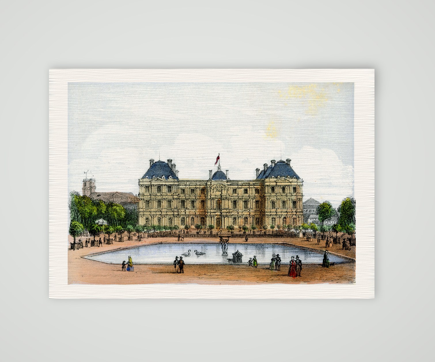 Paris, Palais du Luxembourg – Lithografie, Kunstdruck auf Leinenpapier