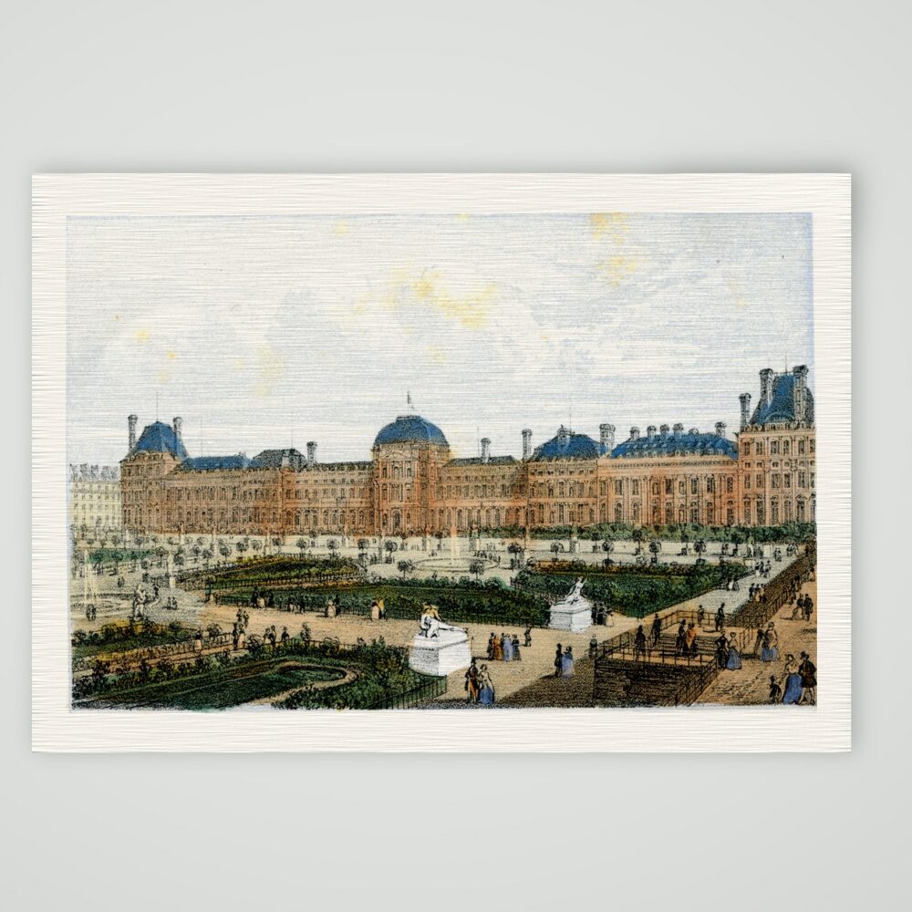 Paris, Jardin des Tuileries – Lithografie, Kunstdruck auf Leinenpapier