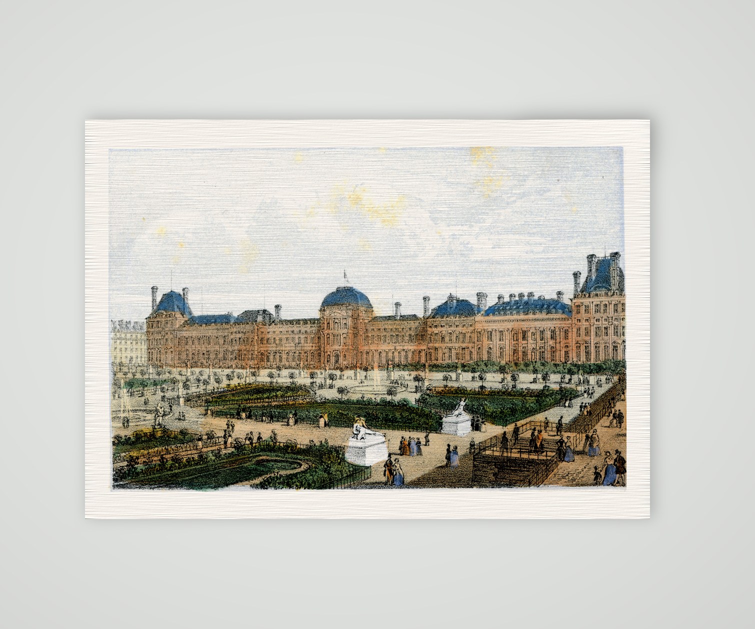 Paris, Jardin des Tuileries – Lithografie, Kunstdruck auf Leinenpapier