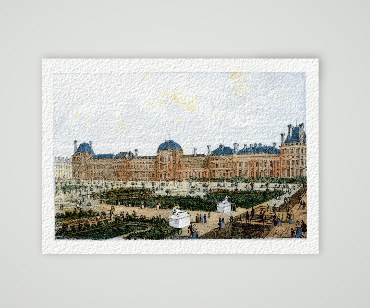 Paris, Jardin des Tuileries – Lithografie, Kunstdruck auf Hahnemühle-Büttenpapier