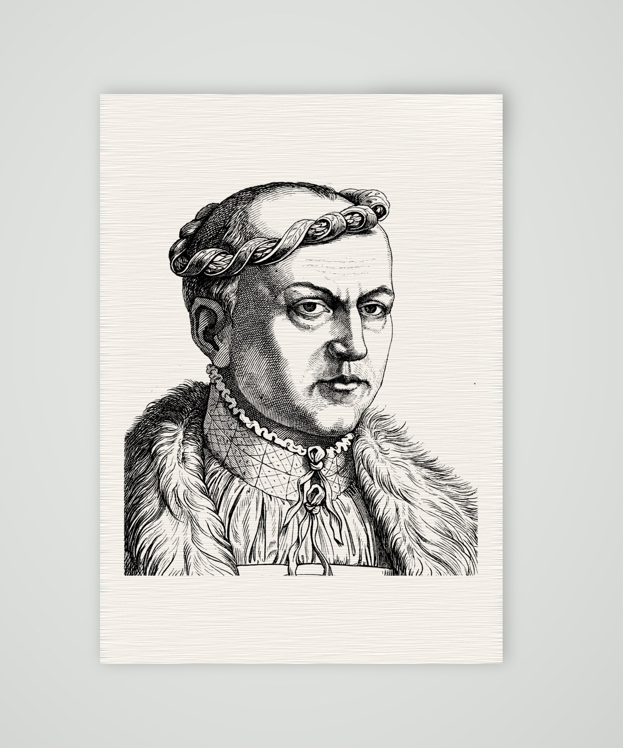Georg der Bärtige, Herzog von Sachsen – Holzstich, Kunstdruck auf Leinenpapier
