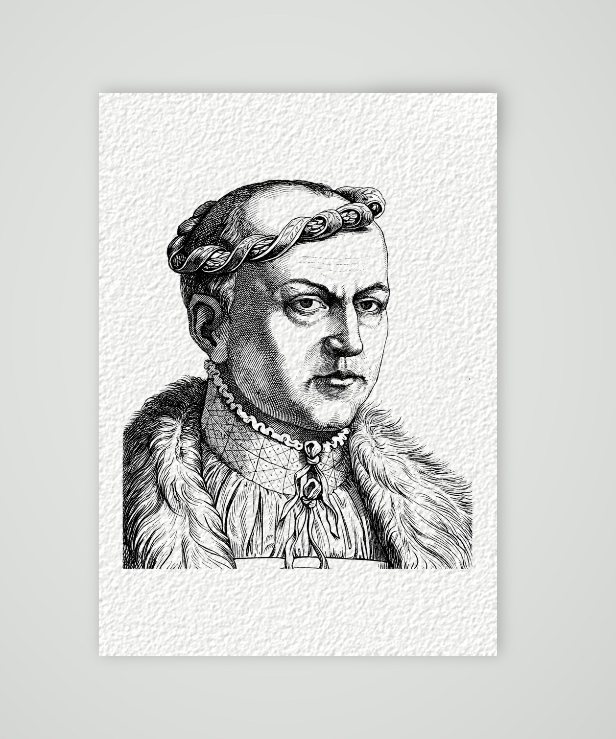 Georg der Bärtige, Herzog von Sachsen – Holzstich, Kunstdruck auf Hahnemühle-Büttenpapier