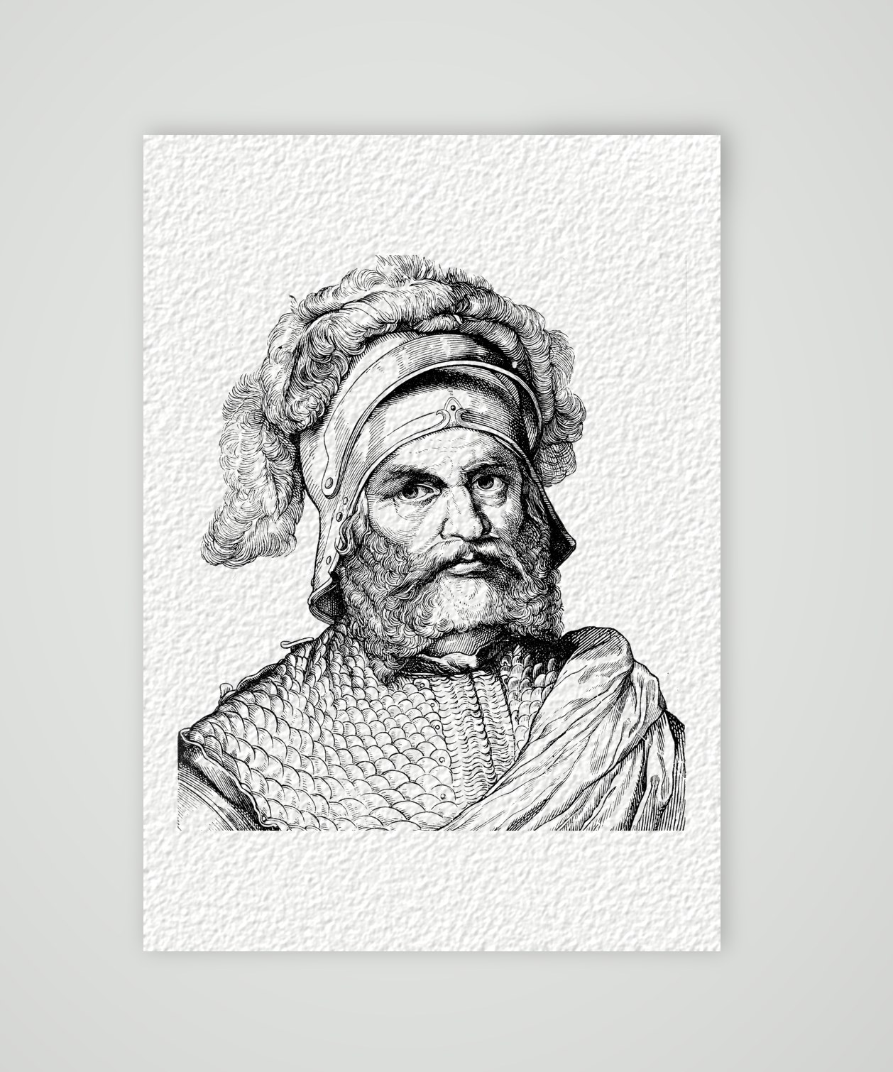 Georg von Frundsberg, Landsknechtführer – Holzstich, Kunstdruck auf Hahnemühle-Büttenpapier