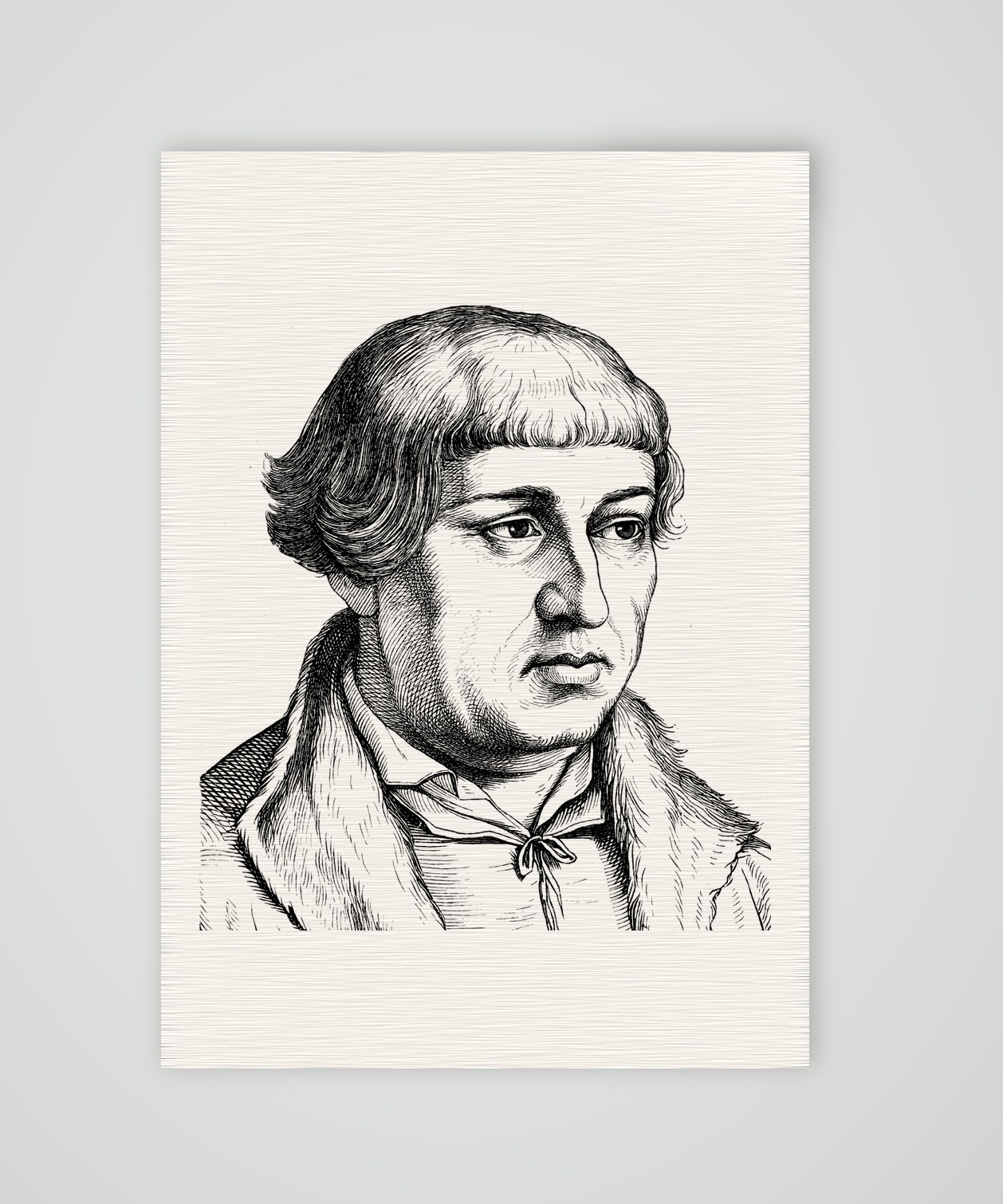 Johannes Bugenhagen (Pomeranus) – Holzstich-Bildnis – Holzstich, Kunstdruck auf Leinenpapier