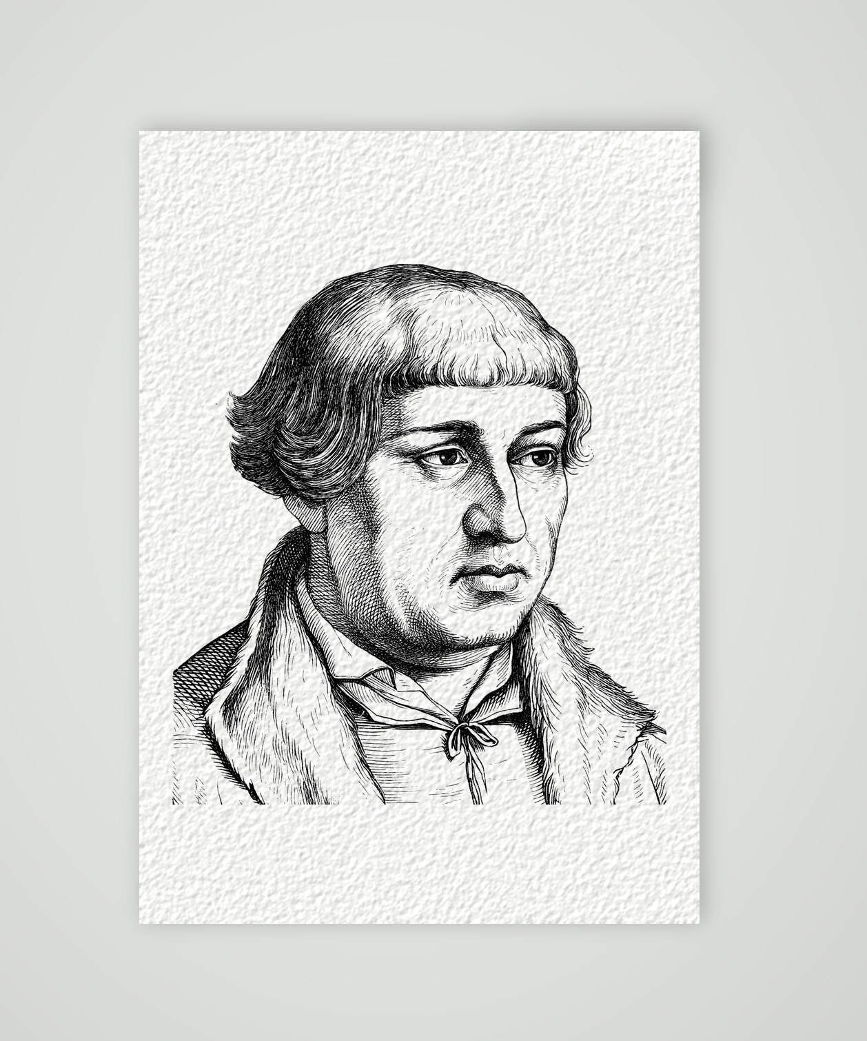 Johannes Bugenhagen (Pomeranus) – Holzstich-Bildnis – Holzstich, Kunstdruck auf Hahnemühle-Büttenpapier