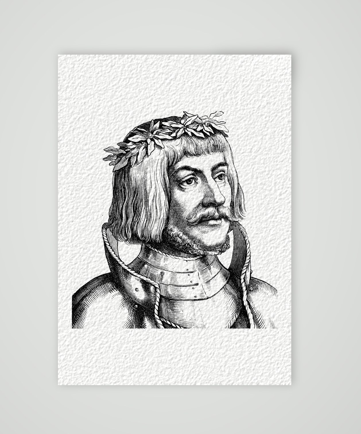 Ulrich von Hutten, Humanist und Reichsritter – Holzstich, Kunstdruck auf Hahnemühle-Büttenpapier