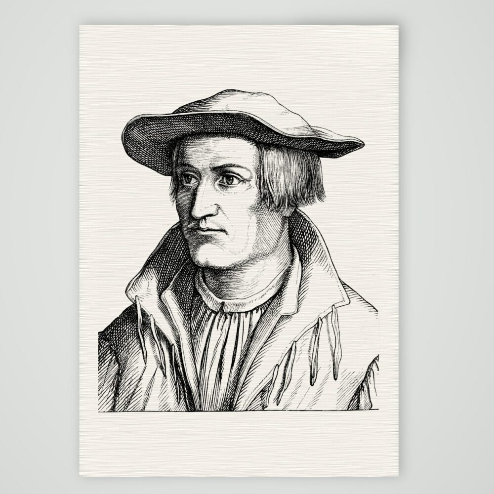 Sebastian Münster, Kosmograph – Holzstich, Kunstdruck auf Leinenpapier