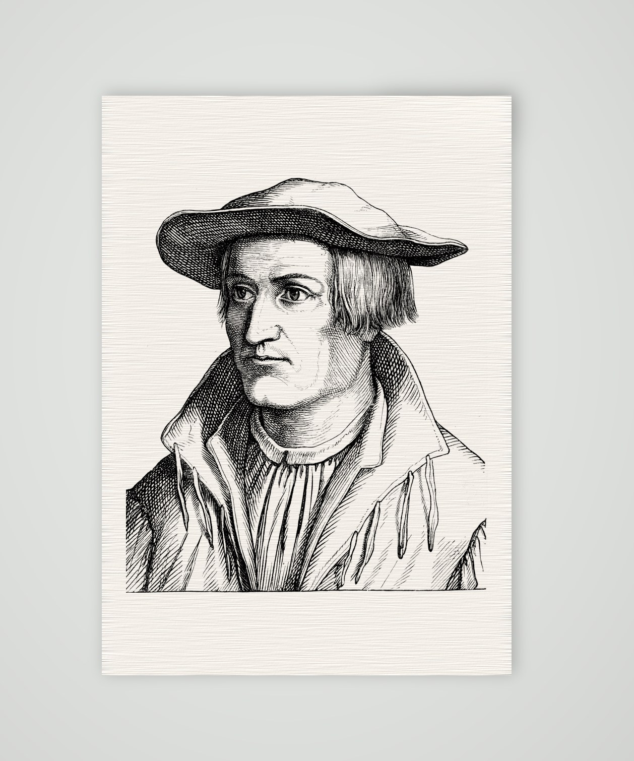 Sebastian Münster, Kosmograph – Holzstich, Kunstdruck auf Leinenpapier