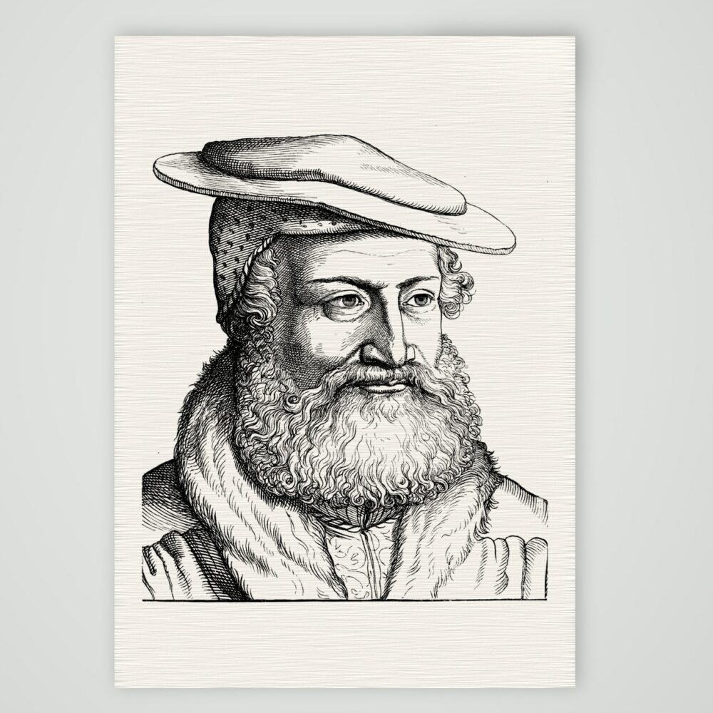 Hans Sachs, Nürnberger Meistersinger – Holzstich, Kunstdruck auf Leinenpapier