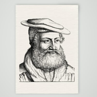 Hans Sachs, Nürnberger Meistersinger – Holzstich, Kunstdruck auf Leinenpapier