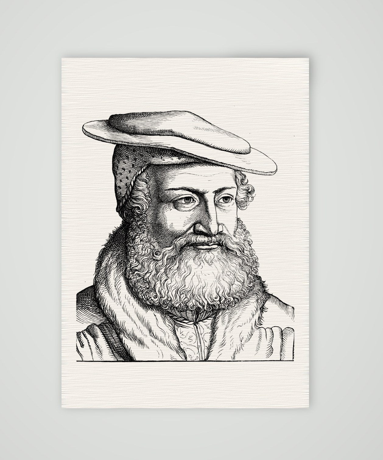 Hans Sachs, Nürnberger Meistersinger – Holzstich, Kunstdruck auf Leinenpapier