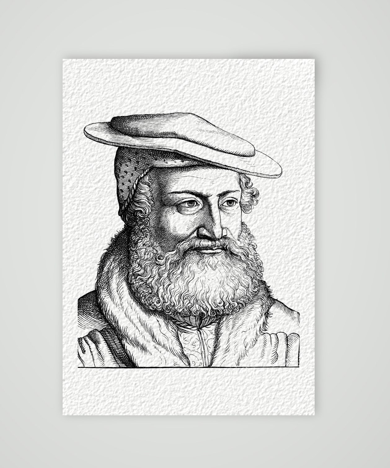 Hans Sachs, Nürnberger Meistersinger – Holzstich, Kunstdruck auf Hahnemühle-Büttenpapier