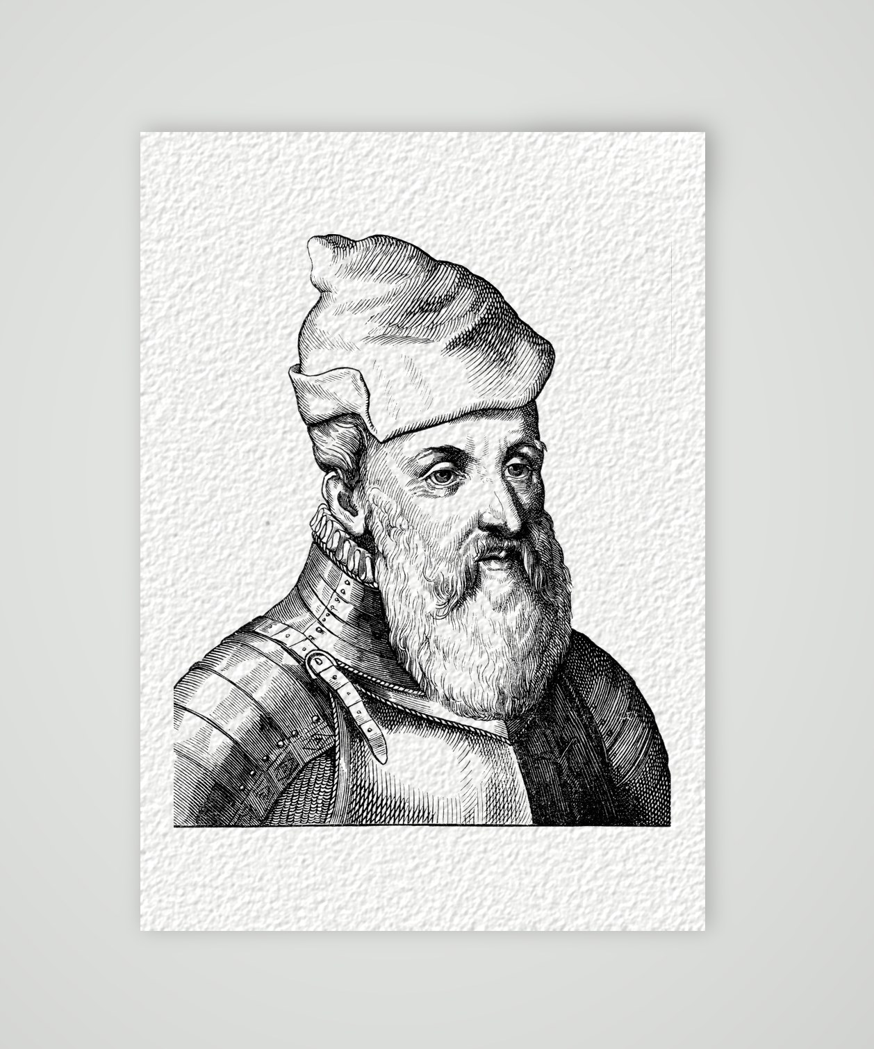 Konrad von Boyneburg, Feldhauptmann – Holzstich, Kunstdruck auf Hahnemühle-Büttenpapier