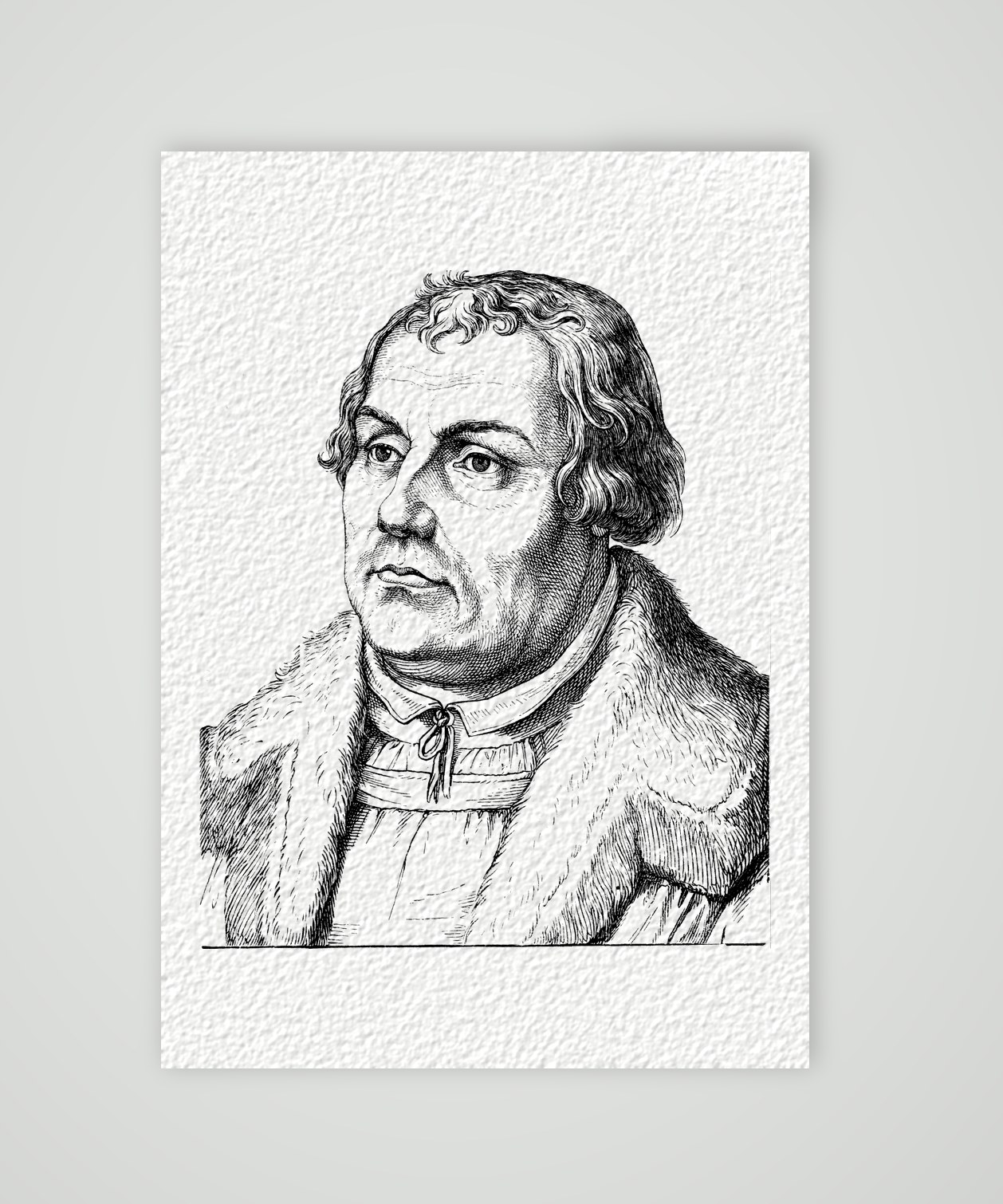 Martin Luther – Bildnis – Holzstich, Kunstdruck auf Hahnemühle-Büttenpapier