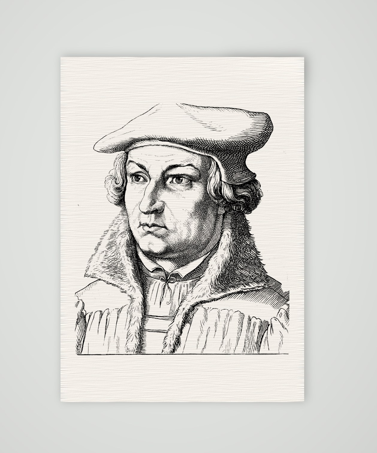 Justus Jonas, Reformator – Holzstich, Kunstdruck auf Leinenpapier
