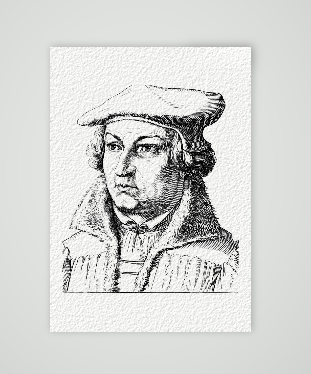 Justus Jonas, Reformator – Holzstich, Kunstdruck auf Hahnemühle-Büttenpapier