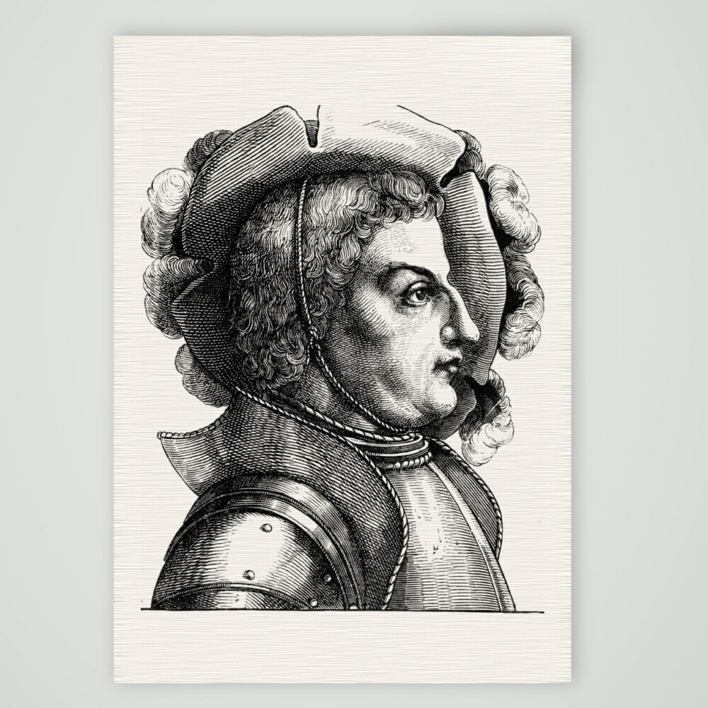 Franz von Sickingen, Reichsritter – Holzstich, Kunstdruck auf Leinenpapier