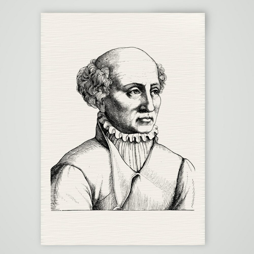 Paracelsus, Arzt und Naturforscher – Holzstich, Kunstdruck auf Leinenpapier