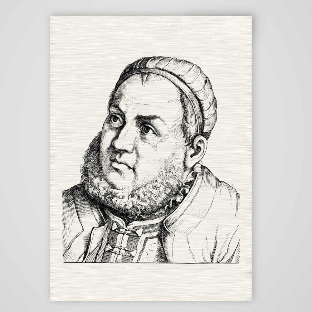 Johann Friedrich der Großmütige, Kurfürst von Sachsen – Holzstich, Kunstdruck auf Leinenpapier