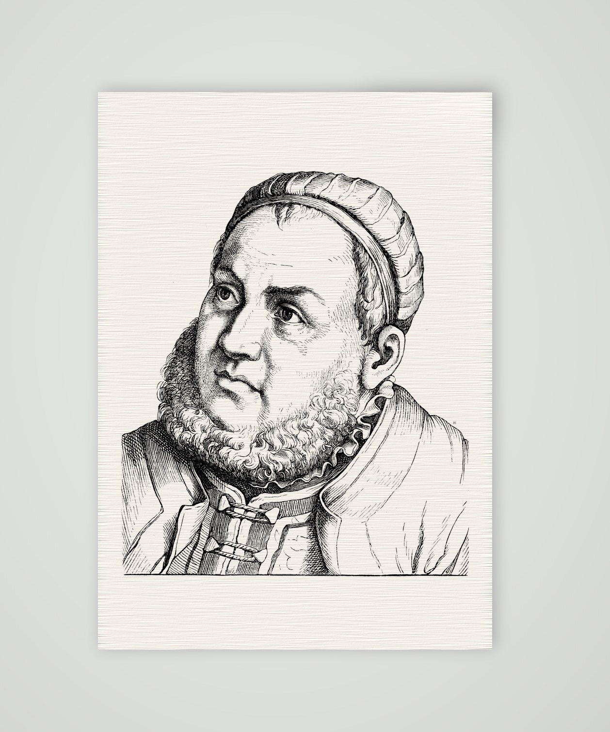 Johann Friedrich der Großmütige, Kurfürst von Sachsen – Holzstich, Kunstdruck auf Leinenpapier
