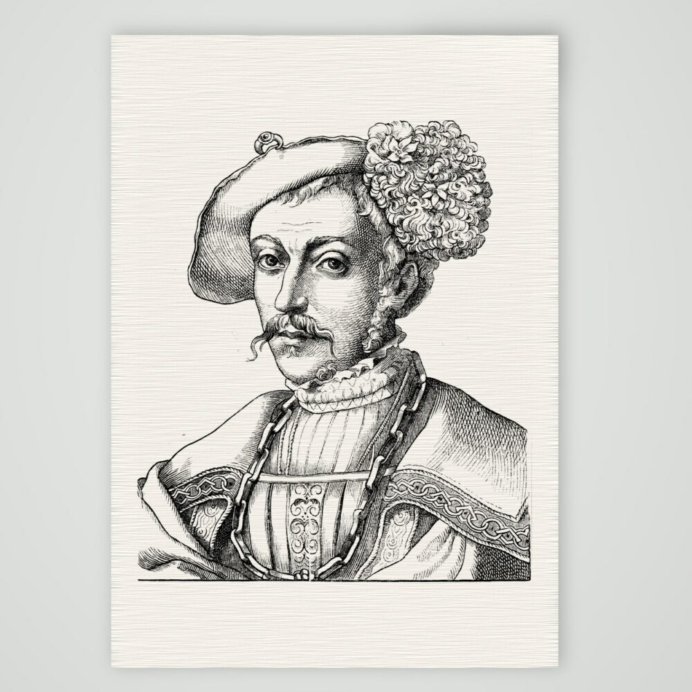 Philipp der Großmütige, Landgraf von Hessen – Holzstich, Kunstdruck auf Leinenpapier