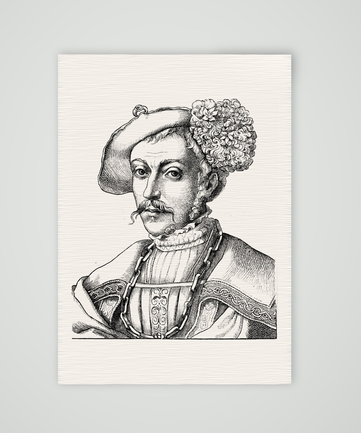 Philipp der Großmütige, Landgraf von Hessen – Holzstich, Kunstdruck auf Leinenpapier