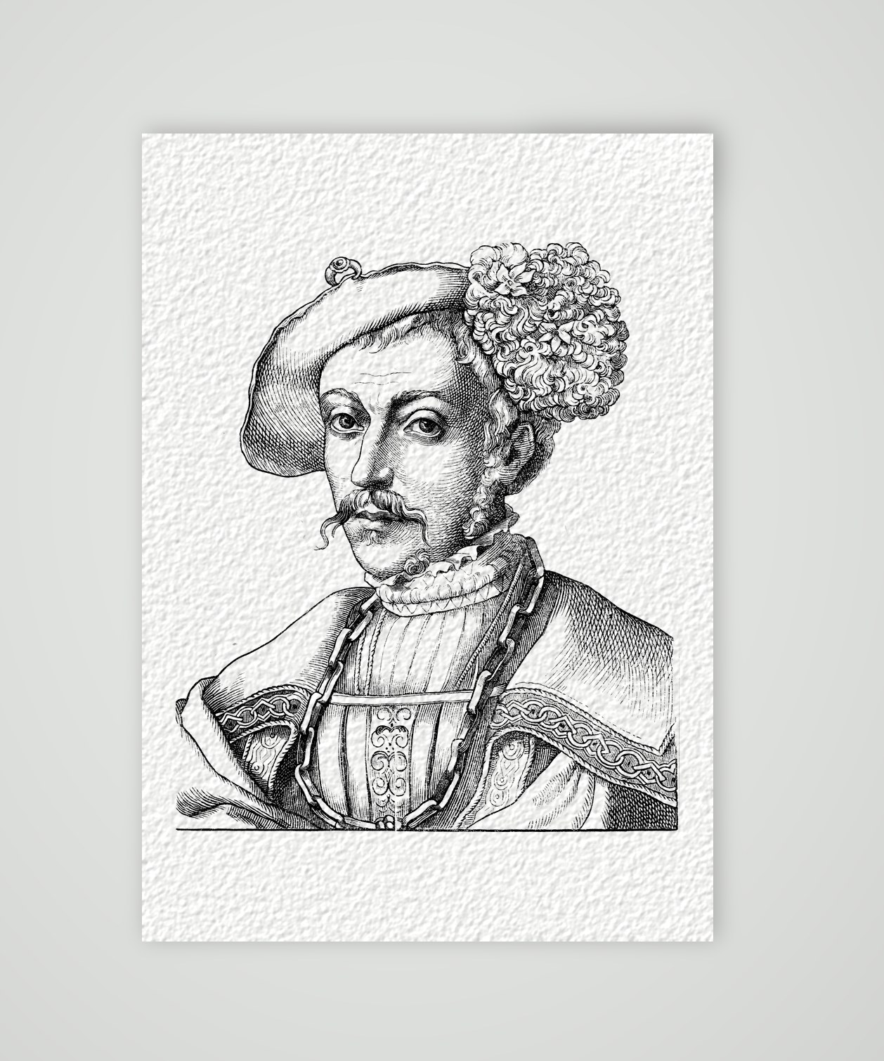 Philipp der Großmütige, Landgraf von Hessen – Holzstich, Kunstdruck auf Hahnemühle-Büttenpapier