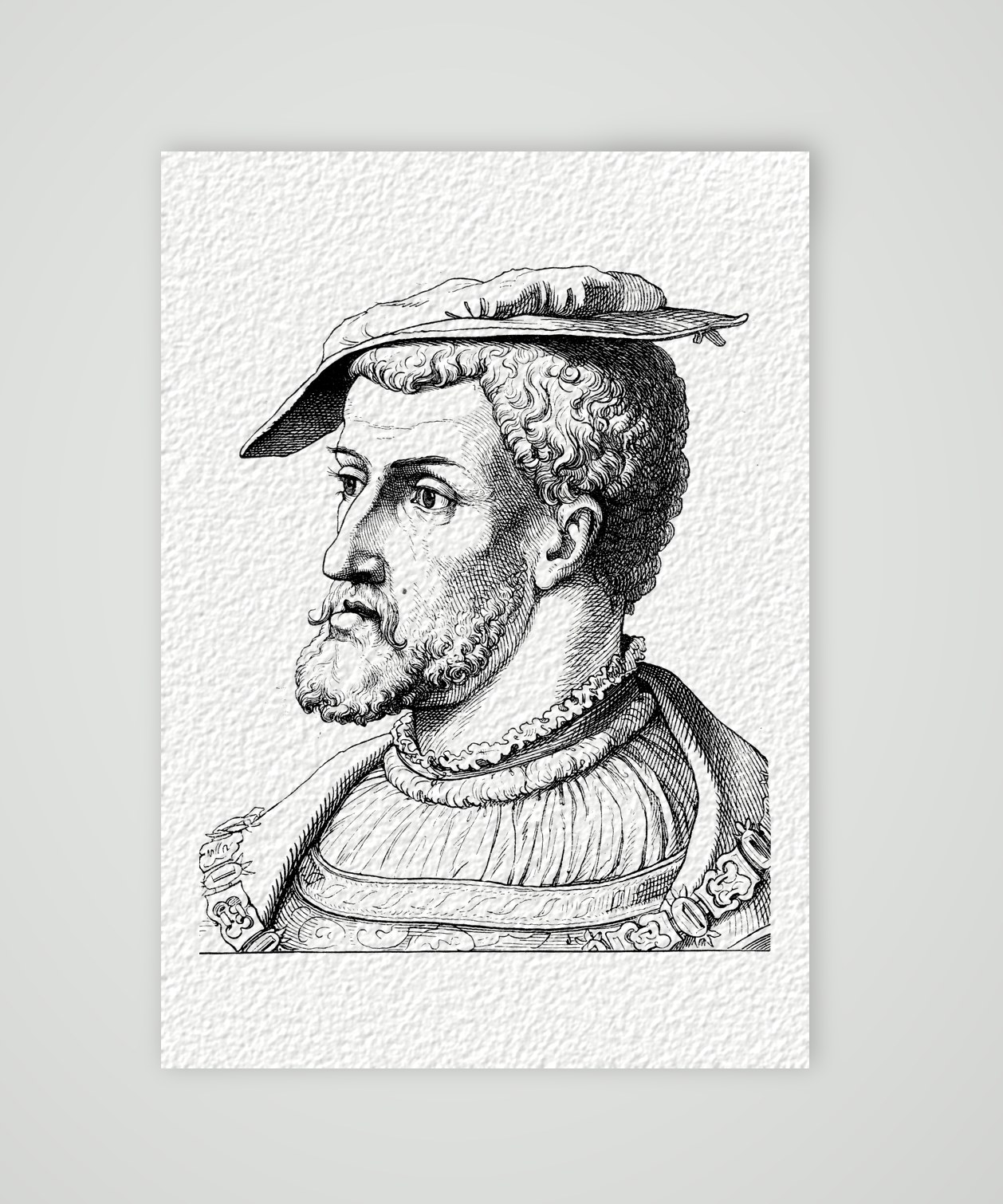 Kaiser Karl V. – Holzstich, Kunstdruck auf Hahnemühle-Büttenpapier
