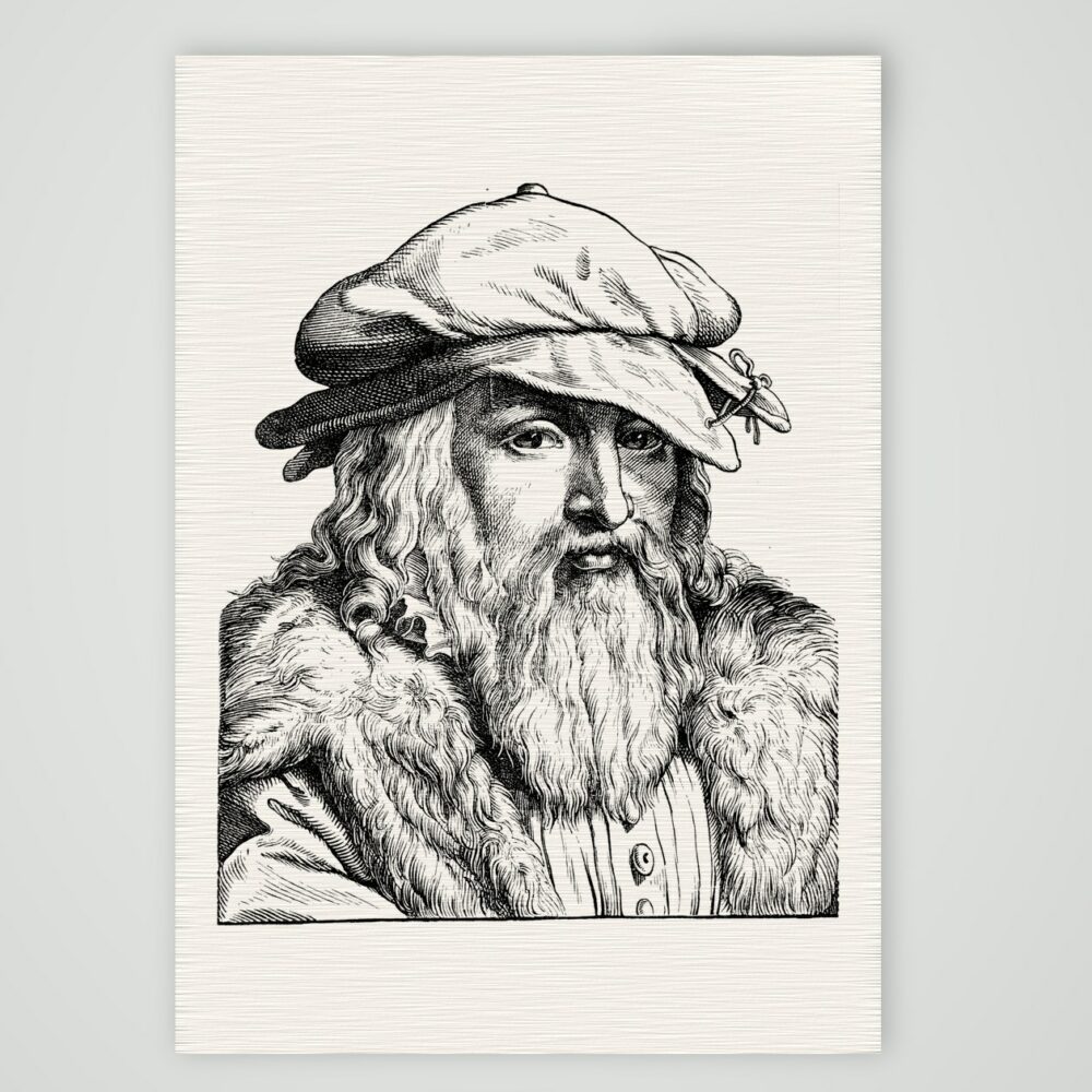 Georg Rollenhagen, Magdeburger Dichter und Schulmann – Holzstich, Kunstdruck auf Leinenpapier