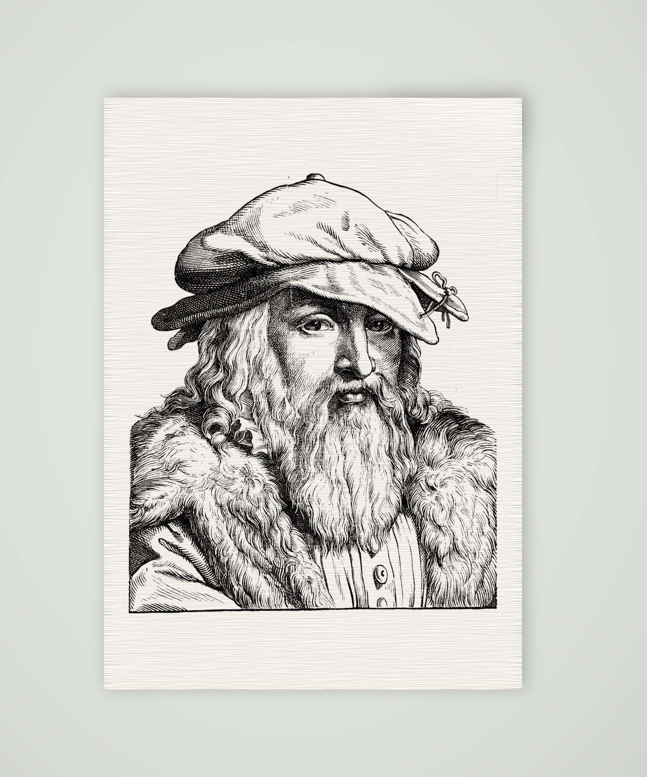 Georg Rollenhagen, Magdeburger Dichter und Schulmann – Holzstich, Kunstdruck auf Leinenpapier
